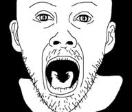 acting black_background ear mustache od_(video_game) open_mouth screaming soyjak stare stubble tongue variant:unknown // 541x459 // 11.8KB