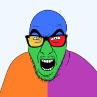 angry bald colorful glasses looking_at_you mustache open_mouth soyjak stubble transparent_background variant:slitherjak // 1024x1024 // 57.5KB