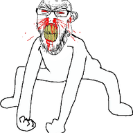 angry animated blood bloodshot_eyes clenched_teeth dance ear glasses hand leg monkey_dance nosebleed red_eyes soyjak stubble subvariant:feralrage text variant:feraljak vein yellow_teeth // 570x537 // 63.5KB