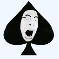 3d animated bbc glasses open_mouth soyjak spade spin stubble variant:cobson // 500x500 // 312.6KB