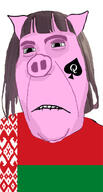 artist:romanian_schizo bbc belarus brown_hair countrywar flag flag:belarus grin oink pig queen_of_spades subvariant:hornyson variant:cobson // 828x1541 // 172.3KB