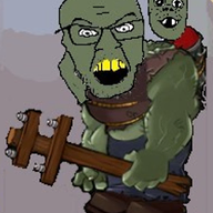 2soyjaks angry arm baby clothes deformed full_body gargantuar glasses green hand holding_object imp leg open_mouth plants_vs_zombies soyjak stubble subvariant:jacobson variant:a24_slowburn_soyjak variant:feraljak video_game yellow_teeth zombie // 633x798 // 477.5KB