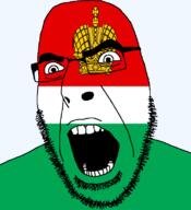 crown flag flag:kaluga_oblast full_head glasses hair kaluga_oblast looking_to_the_right oblast open_mouth russia soyjak stubble teeth text transparent transparent_background variant:cobson // 721x789 // 78.7KB