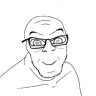 closed_mouth glasses smile soyjak stubble variant:feraljak // 1500x1500 // 256.1KB