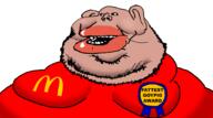 amerimutt award breasts brown_skin fat lips mcdonalds red_shirt stubble subvariant:impish_amerimutt text variant:impish_soyak_ears // 2023x1126 // 511.7KB