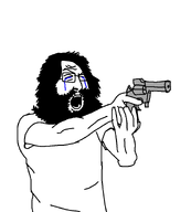 beard clothes crying glasses gun hair mcjuggernuggets mouth_open pistol revolver tear variant:psychokid // 838x930 // 37.3KB