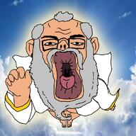 balding beard glasses glowing god heaven kiss meta:tagme penis variant:slurpjak yhwh // 800x800 // 265.2KB