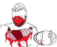 2soyjaks angry blood cannibalism closed_eyes closed_mouth dead frown glasses gore soyjak stubble subvariant:wholesome_soyjak variant:gapejak // 1806x1480 // 344.6KB