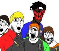 5soyjaks award beard brown_hair brown_skin dan full_body glasses hair jake jakparty_soy jartycuck lars lips map_(pedophile) meetup nate nigger open_mouth orange_hair party_animals pedophile sean soybooru soygem_party soyjak_party stubble swedish_win swedishwin.com variant:buckteeth_soyjak variant:dylanjak variant:norwegian variant:platejak variant:punkjak yellow_hair // 624x536 // 22.2KB