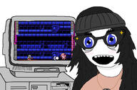 astolfo discord glasses looking_at_you mega_man monitor open_mouth parody raygun tranny variant:chudjak variant:soytan video_game // 1686x1118 // 413.4KB