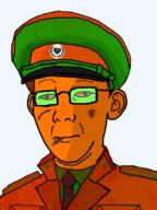 blood blood_on_face bloodshot_eyes blunt broken_glasses clothes ear froot froot_(user) gem glasses hat high kuz orange_skin smoke stitches variant:kuzjak // 810x1080 // 349.9KB