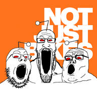 3soyjaks antenna glasses not_just_bikes open_mouth orange_eyes reddit redditard soyjak stretched_mouth stubble text trend:soyjak_trio variant:gapejak variant:markiplier_soyjak variant:tony_soprano_soyjak youtube // 900x850 // 287.8KB