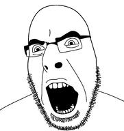absurd_res angry glasses open_mouth redraw soyjak stubble unreasonably_large variant:cobson // 7700x8160 // 403.7KB