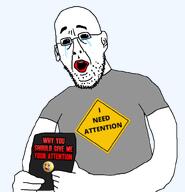 attention_whoree beard crying eyebrows glasses holding_object open_mouth red_lips sad shirts stubble t_shirt transparent_background variant:bookholder // 769x797 // 164.2KB