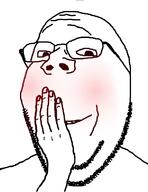 blush blushing gender_dysphoria hand hand_on_chin looking_at_you smile variant:gapejak // 608x790 // 155.4KB