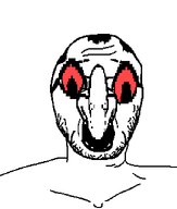 balding hair jewish_nose judaism large_nose open_mouth red_eyes shirtless soyjak stubble variant:shabbos_soy white_background // 545x643 // 8.4KB