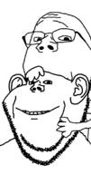 2soyjaks arm ear friendship glasses hair hand hugging soyjak stubble subvariant:wholesome_soyjak teeth variant:gapejak variant:impish_soyak_ears // 591x1124 // 21.0KB
