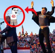 arrow chud election elon_musk excited glasses happy jump open_mouth swastika variant:chudjak // 982x961 // 1.1MB