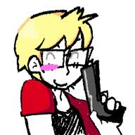 blush ear faggot fanart glasses gun hair hand nate_higgers silly tranny_artstyle variant:unknown // 441x441 // 60.1KB