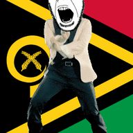 angry animated country dance flag full_body gangnam_style glasses irl meta:tagme open_mouth shell soyjak stubble vanuatu variant:cobson // 300x460 // 500.5KB