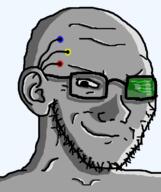 cyberpunk ear futuristic glasses grey ominous shadow smile smug soyjak stubble subvariant:cyperpunk_soyak_ears swede_(artist) variant:soyak // 632x756 // 32.3KB