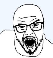angry bald glasses open_mouth stubble template transparent_background variant:legojak // 414x452 // 8.3KB