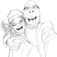 2soyjaks avengers coomer_artstyle glasses hair hugging open_mouth redraw selfie soyjak subvariant:hornyson teeth variant:cobson variant:soytan // 943x939 // 331.9KB