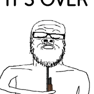 animated arm blood closed_eyes firearm glasses gun hand holding_gun holding_object holding_shotgun its_over shotgun soyjak stubble text variant:a24_slowburn_soyjak weapon // 508x640 // 413.0KB