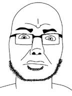 bald body closed_mouth eyebrows eyes glasses head jobe_smith looking_at_you meta:trace_every_frame_of_the_lawnmower_man nasolabial_folds neck neutral raised_eyebrow stubble subvariant:neutraljobe the_lawnmower_man traced variant:cobson virtual_reality // 600x800 // 13.7KB