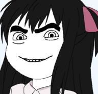 anime closed_mouth clothes hair smile smug soyjak variant:cobson // 658x632 // 21.0KB