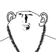 donald_trump face realistic stare variant:impish_soyak_ears white_background white_skin // 556x515 // 83.9KB