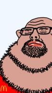 amerimutt bald closed_eyes closed_mouth ear fat glasses mcdonalds neckbeard sleeping transparent_background variant:neckbeardjak // 324x576 // 16.0KB