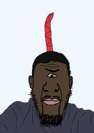 artist:H3K artist:toniylijani ayo_chill_the_fuck_out_yo big_lips blue_shirt brown_skin cyclops ear eye_of_rah eyebrow goatee hair meta:op_took_a_selfie_of_xerself multicolored_hair nigger nose pink_lips red_hair series:joke_soyjaks stubble subvariant:chudplier subvariant:eye_of_rah subvariant:nuchudplier tiktok variant:chudjak variant:markiplier_soyjak wrinkles yellow_sclera zoomer_humor // 1748x2480 // 63.5KB