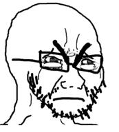 angry bothered closed_mouth crying glasses soyjak stubble thick_eyebrows upset variant:cryboy_soyjak // 964x1068 // 28.5KB
