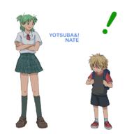 4chan aged_up anime backpack blond child crossed_arms exclamation_mark glasses green_hair hair meta:nas nas nate natsuba no_soyjak school_uniform shoe shorts skirt sock yanda yotsoyba // 800x800 // 151.6KB
