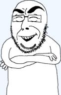 cobsontalks glasses open_mouth pointing rantsona soyjak stubble subvariant:cobsonTALKS variant:cobson // 475x744 // 13.2KB