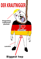 adolf_hitler black_shoes blond blue_tongue crying full_body german_flag german_shirt germanic germany hanging hitler_mustache i_love kraut krautnigger looking_up nazism piss_hair red_eyes rope small_penis suicide transparent_background twp variant:bernd white_skin yellow_teeth // 1400x2000 // 156.1KB