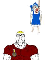 anime buff cirno clothes glasses hanging open_mouth smile stubble touhou variant:bernd variant:flartson video_game // 1200x1552 // 206.1KB