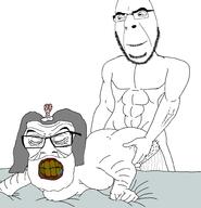 allah arm brainlet eyes_closed grey_hair hair hand muscular_male nsfw rape soyjak teeth template variant:cobson variant:feraljak yellow_teeth // 1923x1999 // 318.5KB