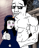 aroused blush buff gigachad glasses gothic_lolita nervous shades variant:chudjak // 850x1038 // 408.2KB