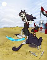 soy beard blood bloodshot_eyes broken classical_art_parody clothes compass david_and_goliath desert diamond flag fpe fundamental_paper_education gem glasses holding_object object robe sonnenrad squirrel stubble subvariant:feralsquirrel sun sword variant:bernd variant:chudjak variant:feraljak variant:gapejak variant:impish_soyak_ears // 2124x2700 // 7.2MB