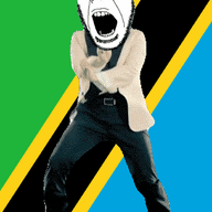 angry animated country dance flag full_body gangnam_style glasses irl open_mouth soyjak stubble tanzania variant:cobson // 300x460 // 499.0KB