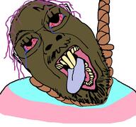 ack brown_skin brown_troonjak hanging purple_hair rope tranny // 768x719 // 113.2KB