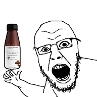 animated arm chocolate finger fist floating glasses hand irl levitating liquid open_mouth soy soyjak soylent soylent:bottle soylent_(creamy_chocolate) stubble telekinesis text variant:yurjak vein // 620x520 // 458.4KB