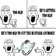 5soyjaks beard closed_mouth clothes cowboy cowboy_hat crying ear frown glasses hand hat open_mouth pointing pointing_at_viewer redraw soyjak stubble text variant:impish_soyak_ears variant:markiplier_soyjak // 900x900 // 38.8KB