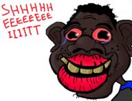 artist:toonsoy bloodshot_eyes brown_troonjak crying high_quality jartycuck nigger red_lips series:jartybug shading shieet shitskin slopjak subvariant:jartycuck tyrone variant:chudjak variant:tyronejak yellow_teeth // 501x383 // 112.2KB