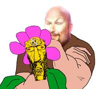 arm better_than_wolves bloodshot_eyes choke_hold clothes faggot flag:progress_pride_flag flag:transgender_pride_flag flower flowerchild glasses hand jewish_nose leaf markus_persson minecraft notch plant soyjak stubble the_weak_should_fear_the_strong variant:maxjak wolf // 499x461 // 99.1KB