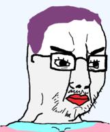 angry eyelashes glasses hair lipstick mustache purple_hair soyjak stubble template tranny variant:chudjak // 645x770 // 23.2KB
