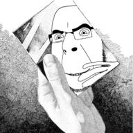 album_cover art hand meta:tagme mirror music oneohtrix_point_never replica_(oneohtrix_point_never) smile soyjak variant:cobson // 624x624 // 240.6KB