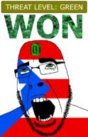 ahegao country emerald flag flag:puerto_rico gem glasses green green_eyes hair looking_up open_mouth puerto_rico schlog_color_event soyjak soyjak_blog star_(symbol) stubble teeth text threat_level_green variant:cobson won // 721x1115 // 153.7KB